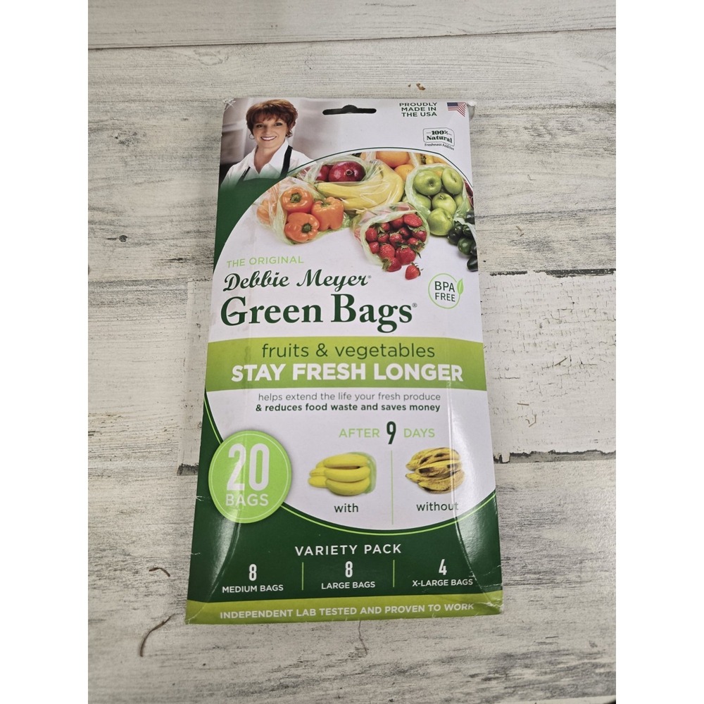 Debbie Meyer GreenBags 18 Bag Variety Pack Produce Saver Reusable BPA Free